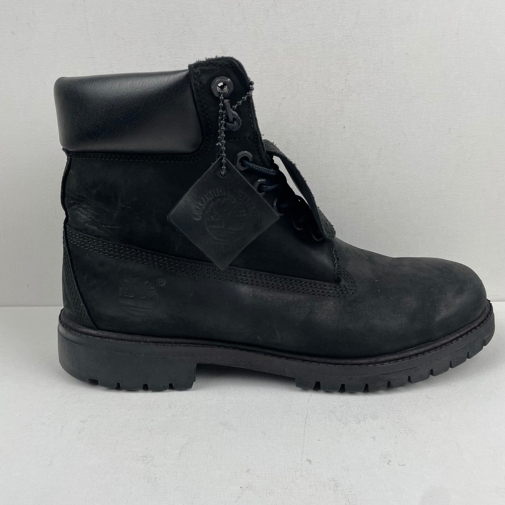Timberland Boots 6 inch Premium Black Nubuck Waterproof Opium - Men's Size 9
